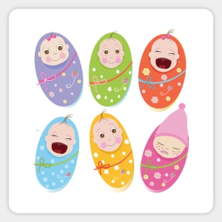 Cute swaddle babies Sticker